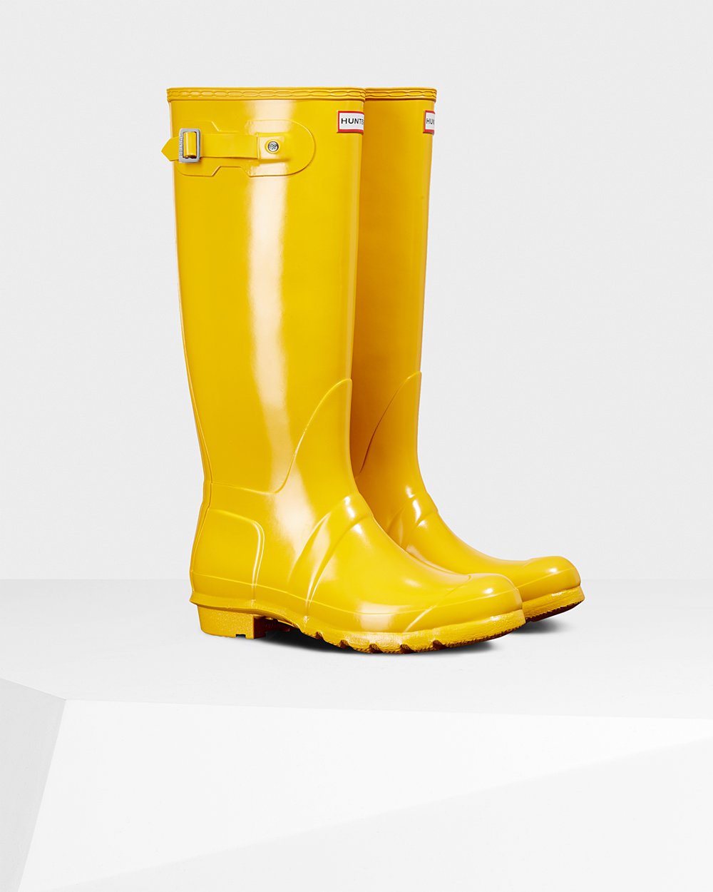 Womens Hunter Tall Rain Boots Yellow - Original Gloss - 1296475-FJ